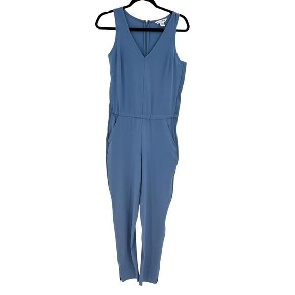 Athleta Brooklyn Jumpsuit Sleeveless Stretch Cottage Blue Size 2 - Picture 2 of 13